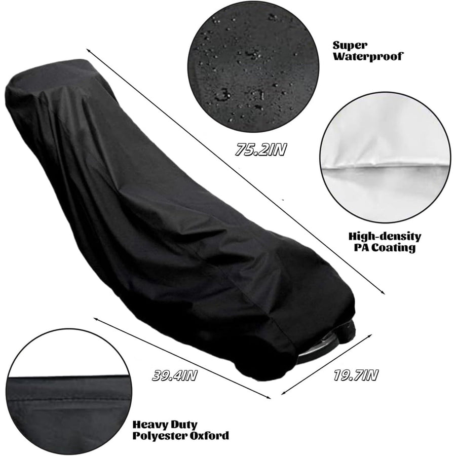 Waterproof Protective Cover,Heavy Duty Push Lawn Mower Cover,75.2x19.7x39.4In,Universal Oxford Cover Fit with Drawstring,1Pack