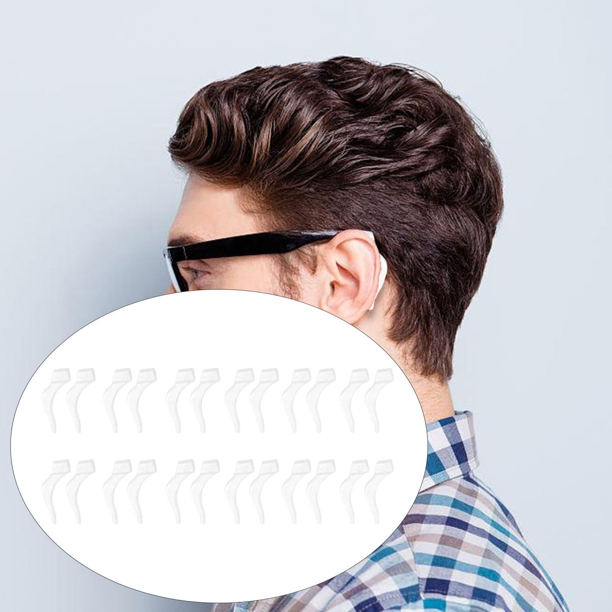 24Pcs Silicone Slip Ear Hook,Eyeglass Retainer,Anti Slip Ear Grips Hook,Comfortable and Durable Glasses Accessories for Sports,Reading,Outdoor Activities,and Daily Use,A I