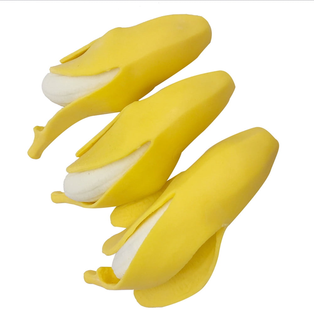 Banana Stress Ball, Soft Simulation Banana Fruit Squeezed Toys, Stretchy Banana Stress Ball Sensory Toys for Birthday Party Holiday Christmas Gift 1PC