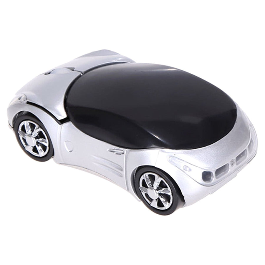2.4G Wireless Mouse, Cute Car Mouse, 2.4G Wireless (10m Range) and USB Plug and Play, 1200DPI Optical Tracking, for PC Computer Laptop Tablet, with LED Light Silver