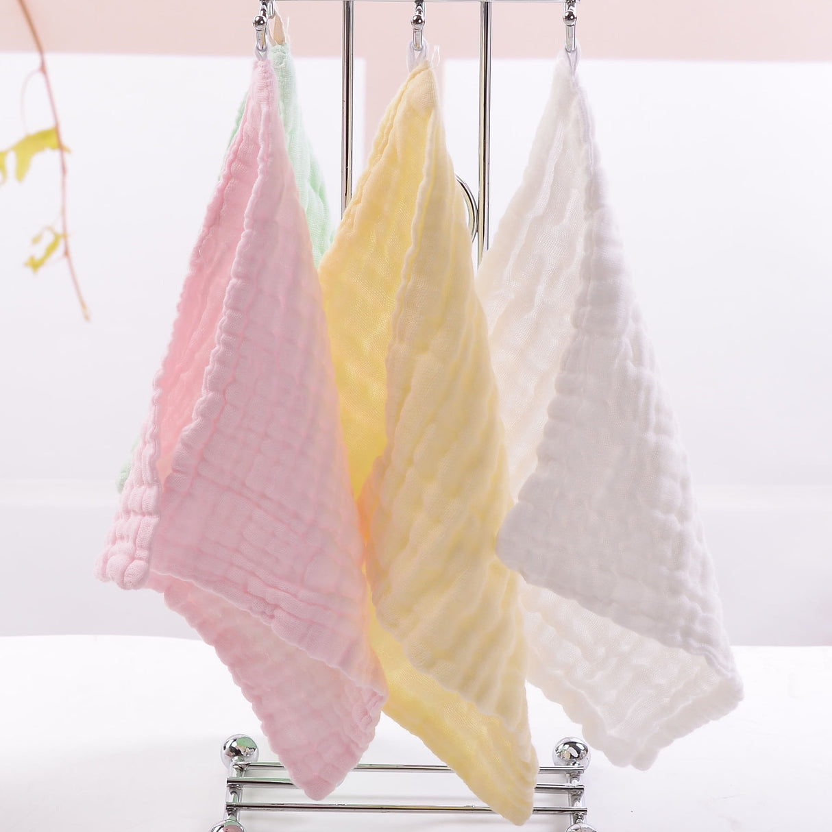 10PCS Muslin Cotton Baby Towel Soft Baby Bath Towel Multicolor Newborn Washcloths and Towels Multicolor