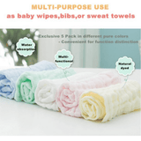 10PCS Muslin Cotton Baby Towel Soft Baby Bath Towel Multicolor Newborn Washcloths and Towels Multicolor