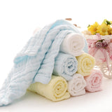 10PCS Muslin Cotton Baby Towel Soft Baby Bath Towel Multicolor Newborn Washcloths and Towels white & pink & blue & green & yellow