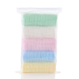 10PCS Muslin Cotton Baby Towel Soft Baby Bath Towel Multicolor Newborn Washcloths and Towels white & pink & blue & green & yellow - Rear View