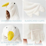 Goose Blanket Hoodie Onesie, Large Warm Wearable Flannel Blankets with Sleeves and Gooses Feet Slippers, for Festival Home Party Holiday Indoor XXL Gray - Side View