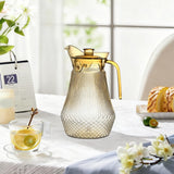 Acrylic Pitcher, Clear Plastic Water Pitchers with Lid and Spout, Iced Tea Pitcher Beverage Containers for Fridge, Juice, Sangria, Lemonade, Shatter-proof, BPA-Free Yellow