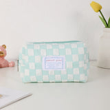 Small Cosmetic Bag, Cute Makeup Bag, Checkerboard Frame Pencil Bag, Pencil Case, Aesthetic Make Up Bag, Large Capacity Stationery Box, Purse Cosmetic Bag for Purse D