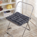 Faux Fur Seat Cushion, Fluffy Chair Seat Cushion, Square Rug Pad, Winter Plushed Warm Soft Cushion, Office Chair Pad, for Kitchen, Office, Dining, Chairs Black