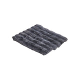 Faux Fur Seat Cushion, Fluffy Chair Seat Cushion, Square Rug Pad, Winter Plushed Warm Soft Cushion, Office Chair Pad, for Kitchen, Office, Dining, Chairs Black - Front View