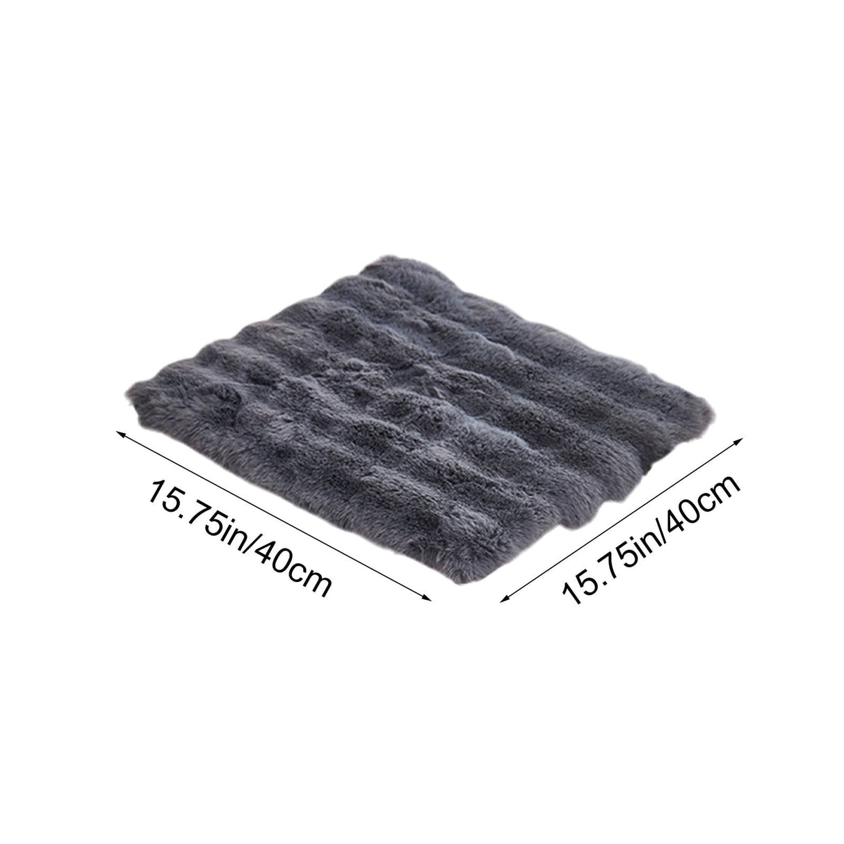 Faux Fur Seat Cushion, Fluffy Chair Seat Cushion, Square Rug Pad, Winter Plushed Warm Soft Cushion, Office Chair Pad, for Kitchen, Office, Dining, Chairs Black