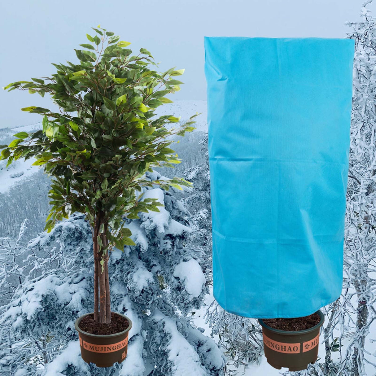 Plants Covers Freeze Protection, Frost Blankets with Drawstring, Winter Plants Protection Covers for Outdoor Plants Potted Shrubs M