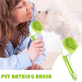 Dog Bath Brush, Cat Grooming Scrubber with Soap Dispenser, Gentle Massage Cleaning Tool, for Puppies Kittens Pets, Home Bathing, Swimming Pool, Beach, Travel and Professional Groomers Green,Coarse Brush
