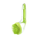 Dog Bath Brush, Cat Grooming Scrubber with Soap Dispenser, Gentle Massage Cleaning Tool, for Puppies Kittens Pets, Home Bathing, Swimming Pool, Beach, Travel and Professional Groomers Green,Coarse Brush