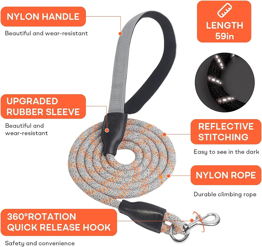 Dog Harness and Leash, No Pull Saddle Style Pet Harness, Breathable Mesh Adjustable Reflective Dog Vest, Dog Leash, for Dogs and Cat Medium Small Harness Orange,S