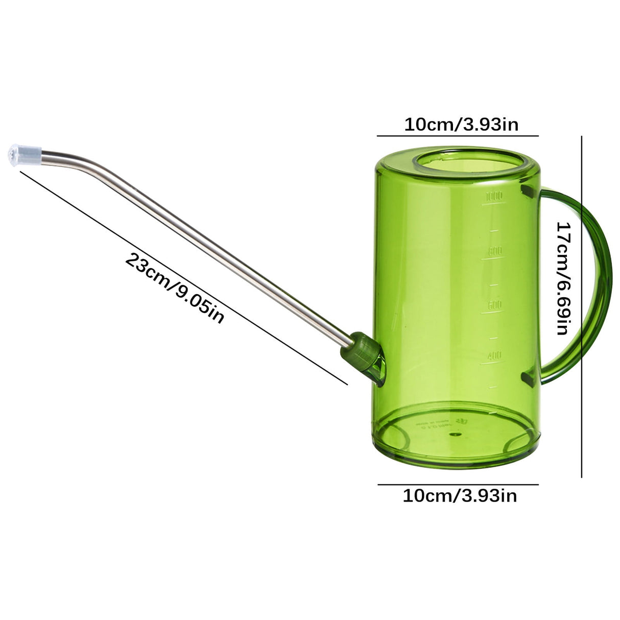 Plants Watering Jug, Portable Flower Mister, 1L Long Neck Sprinkler, Gardening Can, Household Gardening Watering Pot, for Indoor Herbs Vegetables Bonsai Balcony Plants, Outdoor Watering Container Green