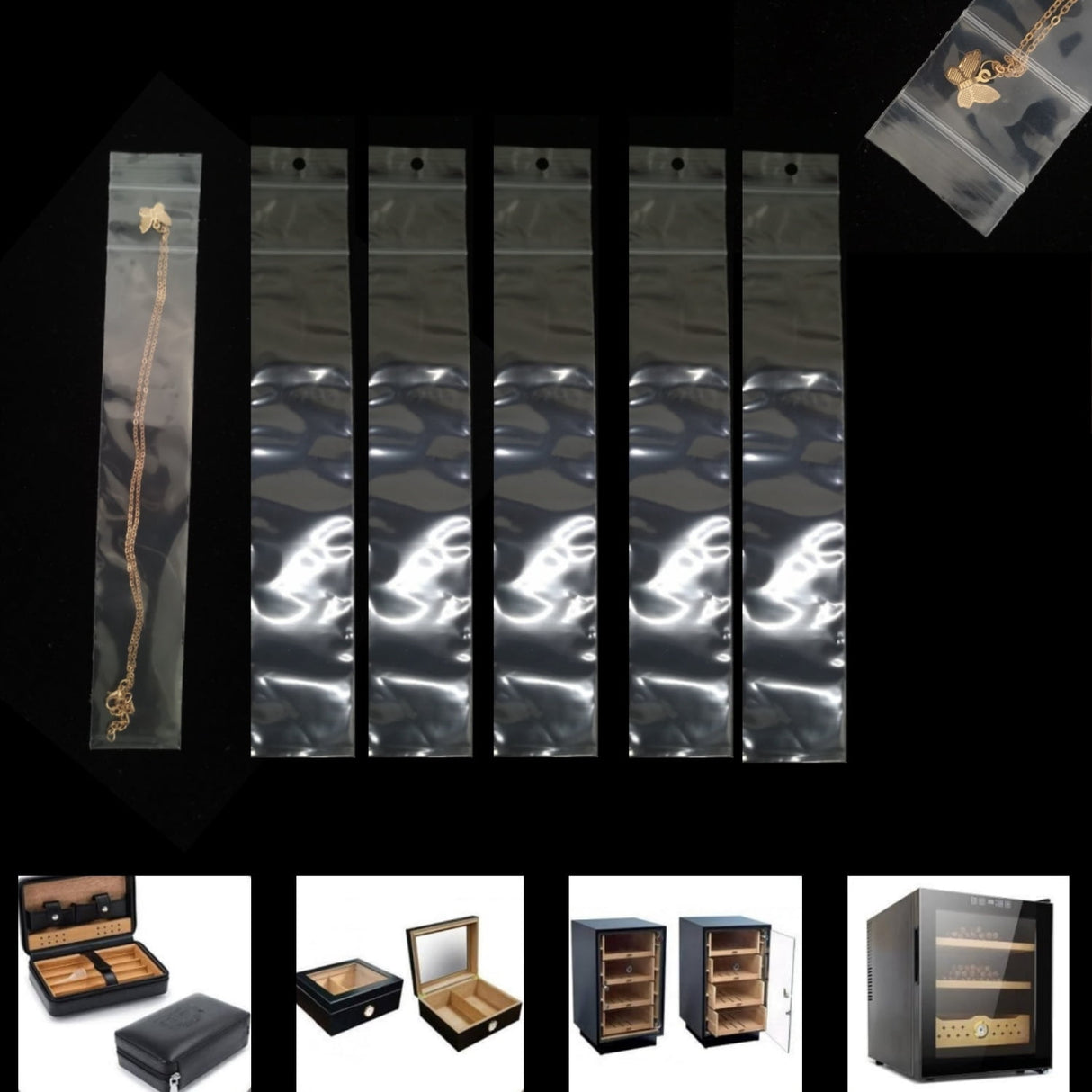 9.8x1.6" Double Ziplock PE Bags 100 Pack of Reclosable Long Plastic Bags Clear Zipper Storage Bags Home Travel Accessories