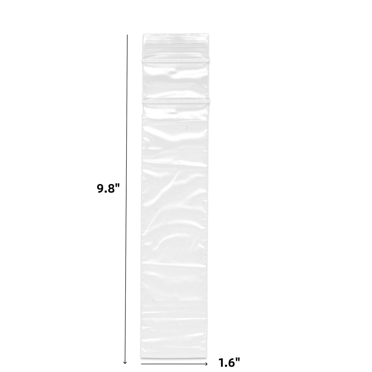 9.8x1.6" Double Ziplock PE Bags 100 Pack of Reclosable Long Plastic Bags Clear Zipper Storage Bags Home Travel Accessories
