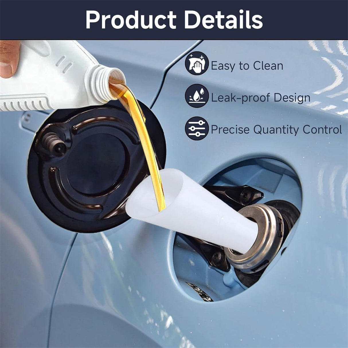 Set of 3 Fuel Filler Portable Spill Free Plastic Funnels for Automotive Use 1.57x0.79x6.69In Durable Filler Accessories for Indoor and Outdoor