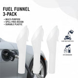 Set of 3 Fuel Filler Portable Spill Free Plastic Funnels for Automotive Use 1.57x0.79x6.69In Durable Filler Accessories for Indoor and Outdoor