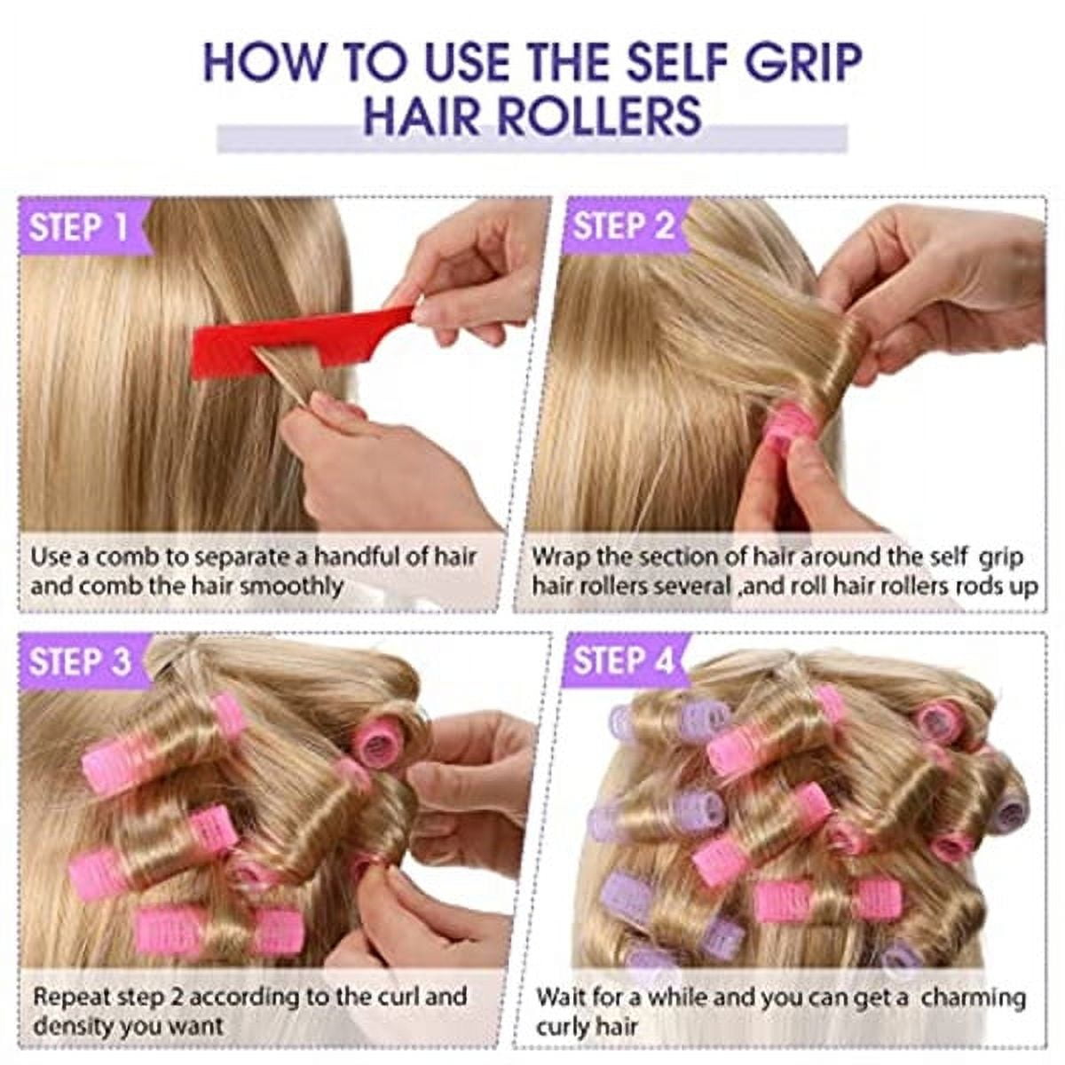 Self Grip Small Hair Curlers,Hair Rollers Curlers,Salon Hairdressing Curlers,DIY Curly Hairstyle Hair Rollers for Women Medium Short Hair (Gripping Sticky Rollers 0.6" 12PCS), Random color 6PCS