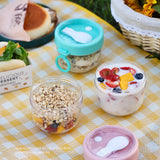 Polycarbonate White PC Leakproof Yogurt Container Pink - 45-Degree Angle