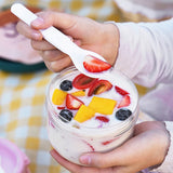 Polycarbonate White PC Leakproof Yogurt Container Pink - Close-Up Angle