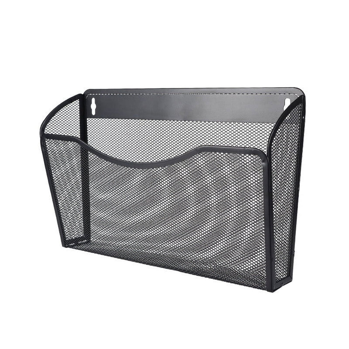 Wall Mount File Organizer Metal Letter Size Black