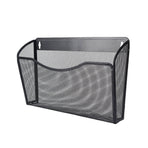 Wall Mount File Organizer Metal Letter Size Black