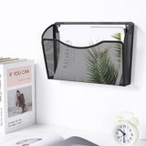 Wall Mount File Organizer Metal Letter Size Black