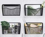 Wall Mount File Organizer Metal Letter Size Black - Top-Down View