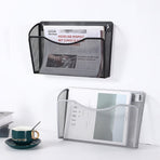 Wall Mount File Organizer Metal Letter Size Black