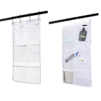 2Pcs Hanging Mesh Pocket Shower Organizer, Bathroom Shower Candy Organizer, Shower Organizer with 6 Pockets Hooks, Quicky Drying, Clear