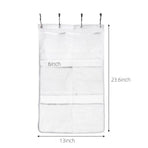 2Pcs Hanging Mesh Pocket Shower Organizer, Bathroom Shower Candy Organizer, Shower Organizer with 6 Pockets Hooks, Quicky Drying, Clear