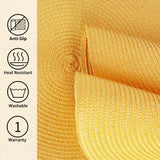 Braided Placemats for Dining Table Set of 6 - Round 15 inch Woven Heat Resistant Non-Slip Kitchen Table Mats, Red Yellow