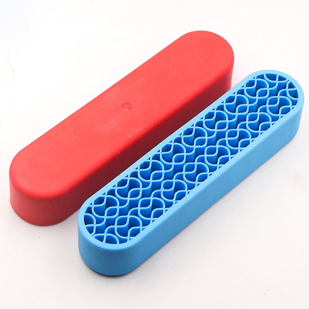 Makeup Beauty Brush Holder Organizer, Lipstick Holder Case Silicone Nail Polish Storage Rack Professional Cosmetic Display Box Red