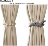 2 Pack Acrylic Pearl Curtain Tie Backs Curtain Hooks, Elegant Beads Curtain Rope Straps, Decorative Holdbacks Curtain Holders, 29in Red