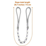 2 Pack Acrylic Pearl Curtain Tie Backs Curtain Hooks, Elegant Beads Curtain Rope Straps, Decorative Holdbacks Curtain Holders, 29in Red