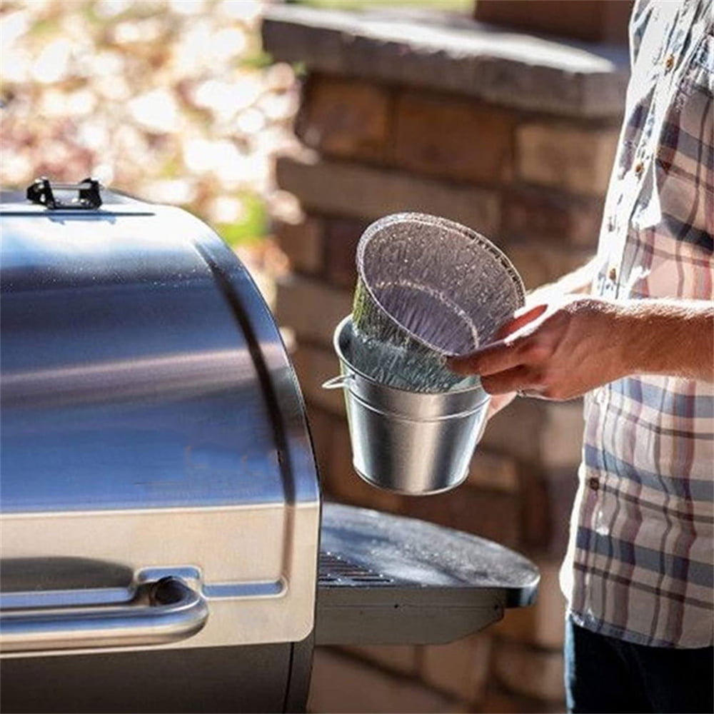 Grill Bucket for Grease, Grease Bucket with 12 Pcs Drip Grease Liners, Grill Smoker Bucket, for Camp Chef, for Traeger 20/22/34 Series, Pit Boss, Pellet Oklahoma Joe Rec Tec