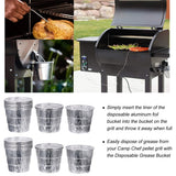 Grill Bucket for Grease, Grease Bucket with 12 Pcs Drip Grease Liners, Grill Smoker Bucket, for Camp Chef, for Traeger 20/22/34 Series, Pit Boss, Pellet Oklahoma Joe Rec Tec