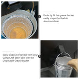 Grill Bucket for Grease, Grease Bucket with 12 Pcs Drip Grease Liners, Grill Smoker Bucket, for Camp Chef, for Traeger 20/22/34 Series, Pit Boss, Pellet Oklahoma Joe Rec Tec