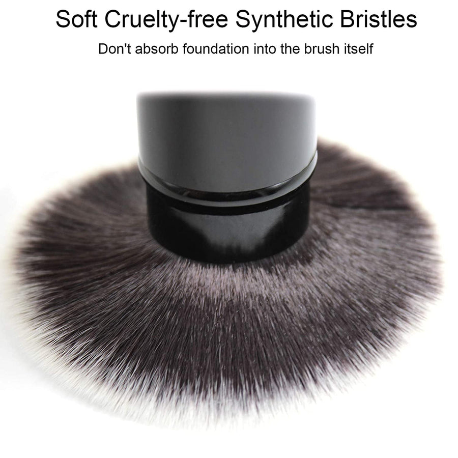 Retractable Foundation Makeup Brushes, Travel Flat Top Kabuki Powder Brush