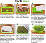 BPA Free Hydroponics Soilless Seeds Sprouter Microgreen Seed Sprouter Trays Seed Germination Double Tier Grow Trays with Lid 5PCS-Seed Sprouter Tray+Lid