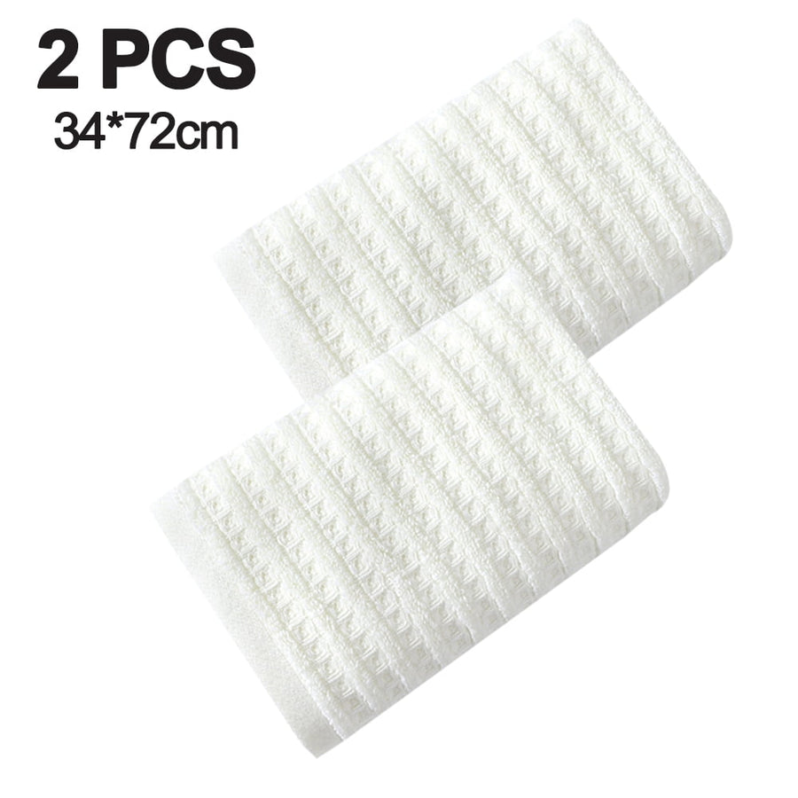 100% Cotton Soft and Absorbent Hand Towel-Waffle Hand Towels for Bathroom-Set of 2 Quick Drying Towels Milk white