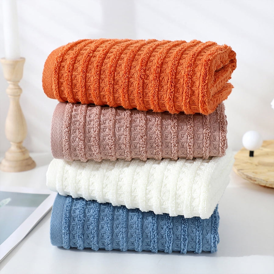 100% Cotton Soft and Absorbent Hand Towel-Waffle Hand Towels for Bathroom-Set of 2 Quick Drying Towels Milk white