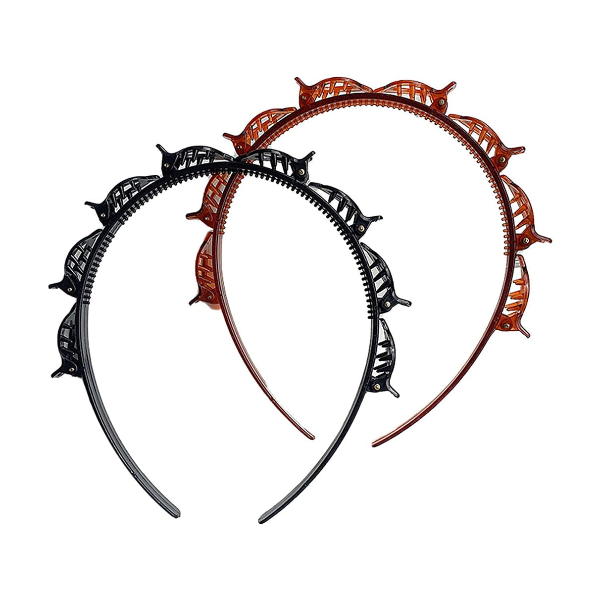 Headbands for Women Head bands with Braided Hair Clips for Girls Thin Headband with Clips