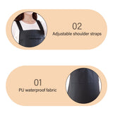 Waterproof Rubber Vinyl Apron - Heavy Duty Model - Stay Dry - Industrial Chemical Resistant Plastic - Leather Apron for Kitchen, Cooking, Dishwashing, Dog Grooming - Black - Top-Down View