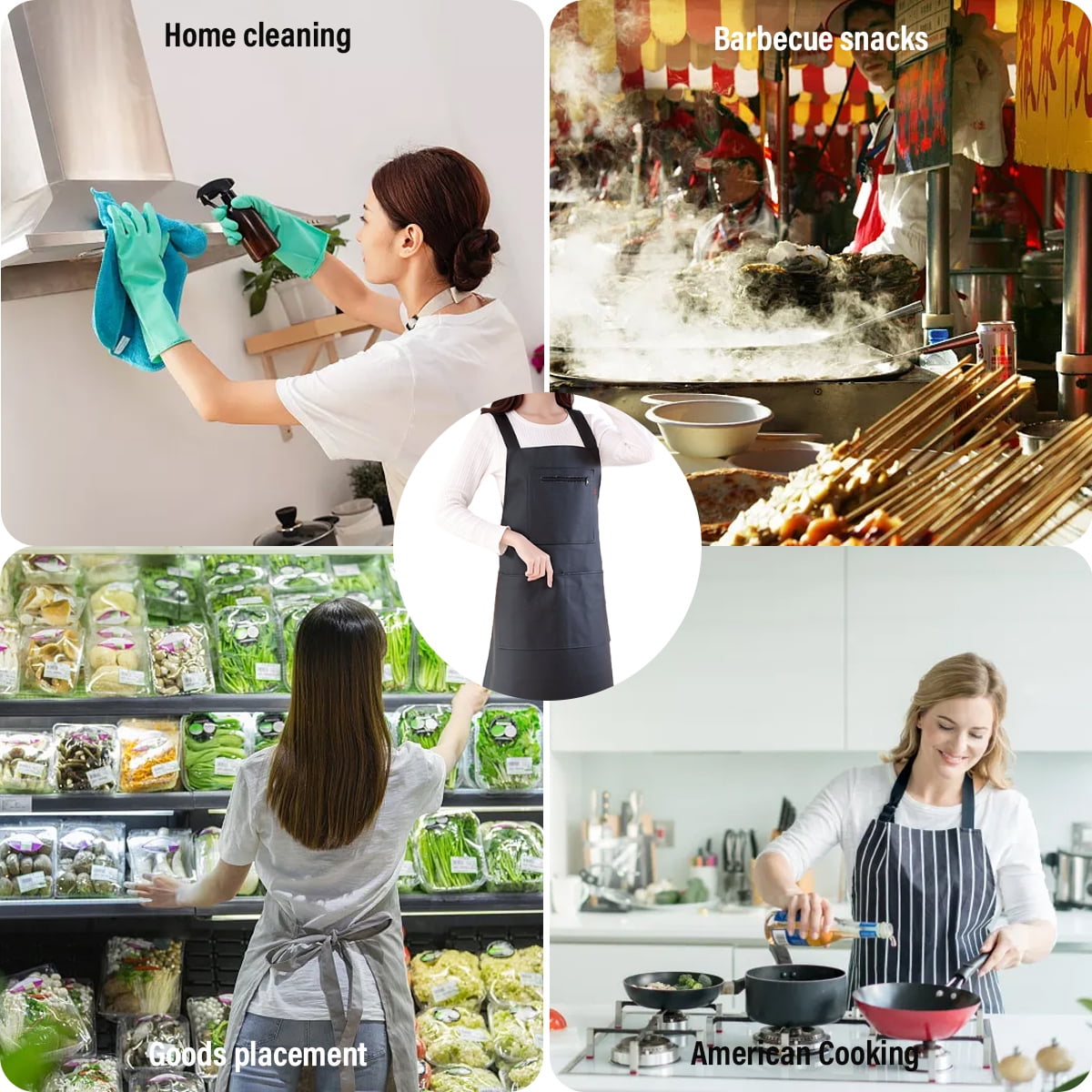 Waterproof Rubber Vinyl Apron - Heavy Duty Model - Stay Dry - Industrial Chemical Resistant Plastic - Leather Apron for Kitchen, Cooking, Dishwashing, Dog Grooming - Black