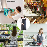 Waterproof Rubber Vinyl Apron - Heavy Duty Model - Stay Dry - Industrial Chemical Resistant Plastic - Leather Apron for Kitchen, Cooking, Dishwashing, Dog Grooming - Black - Rear View