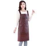 Waterproof Rubber Vinyl Apron - Heavy Duty Model - Stay Dry - Industrial Chemical Resistant Plastic - Leather Apron for Kitchen, Cooking, Dishwashing, Dog Grooming - Black Dark Red