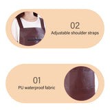 Waterproof Rubber Vinyl Apron - Heavy Duty Model - Stay Dry - Industrial Chemical Resistant Plastic - Leather Apron for Kitchen, Cooking, Dishwashing, Dog Grooming - Black Dark Red